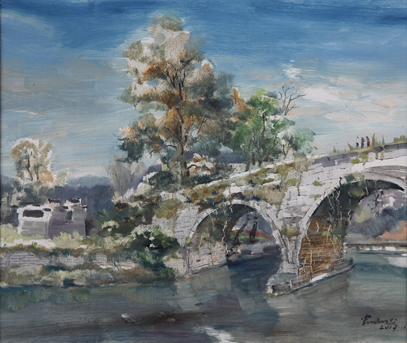 季宏敏 状元桥 60x50cm 2017 布面油画 2x.jpg